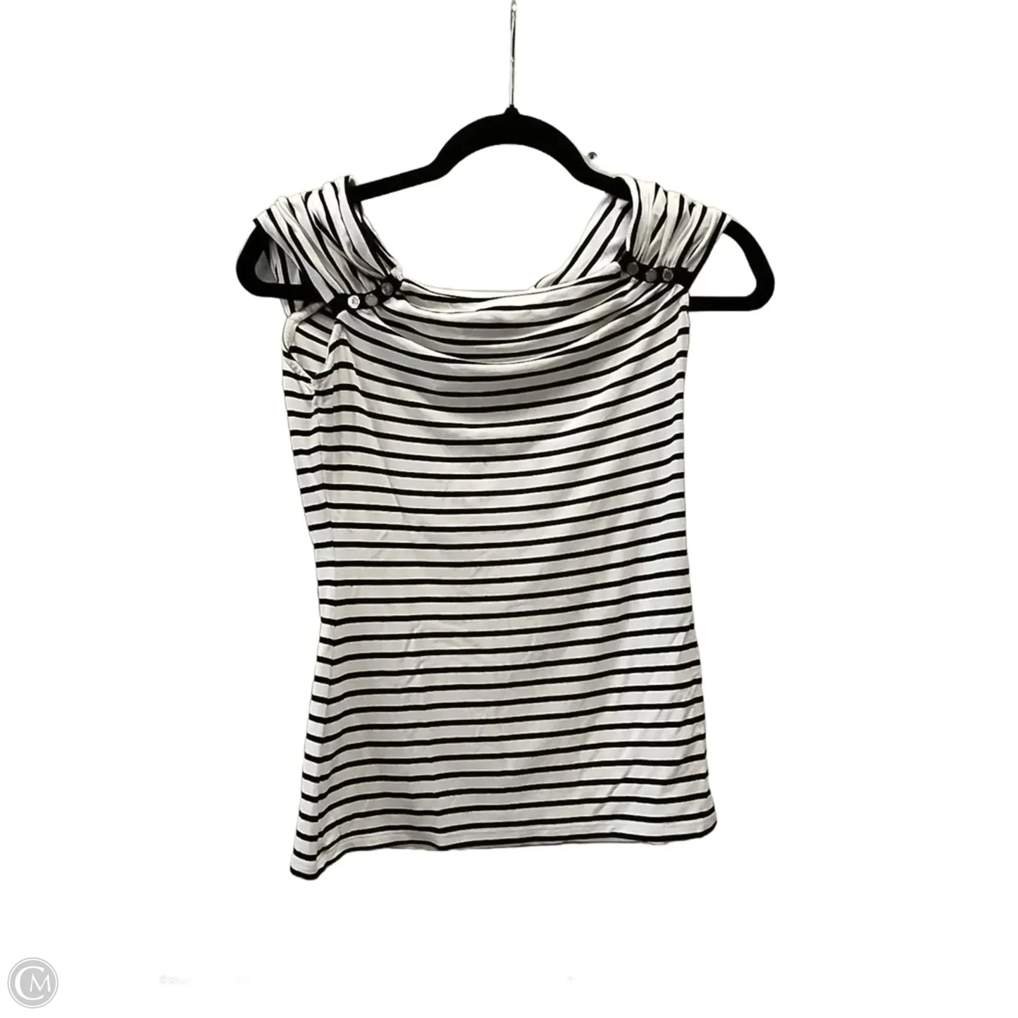 Blouse Short Sleeve By White House Black Market In Striped Pattern, Size: Xs