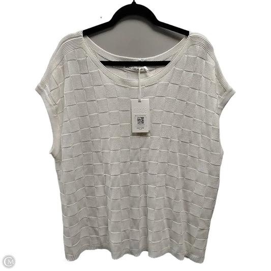 Sweater Short Sleeve By Grace Karin In White, Size: 2x