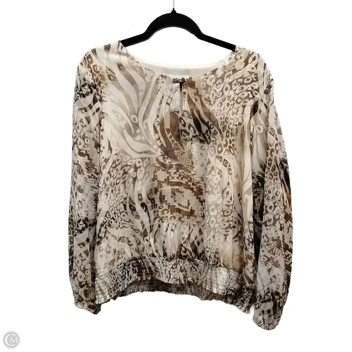 Blouse Long Sleeve By Alfred Dunner In Bronze, Size: Xl