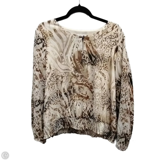 Blouse Long Sleeve By Alfred Dunner In Bronze, Size: Xl