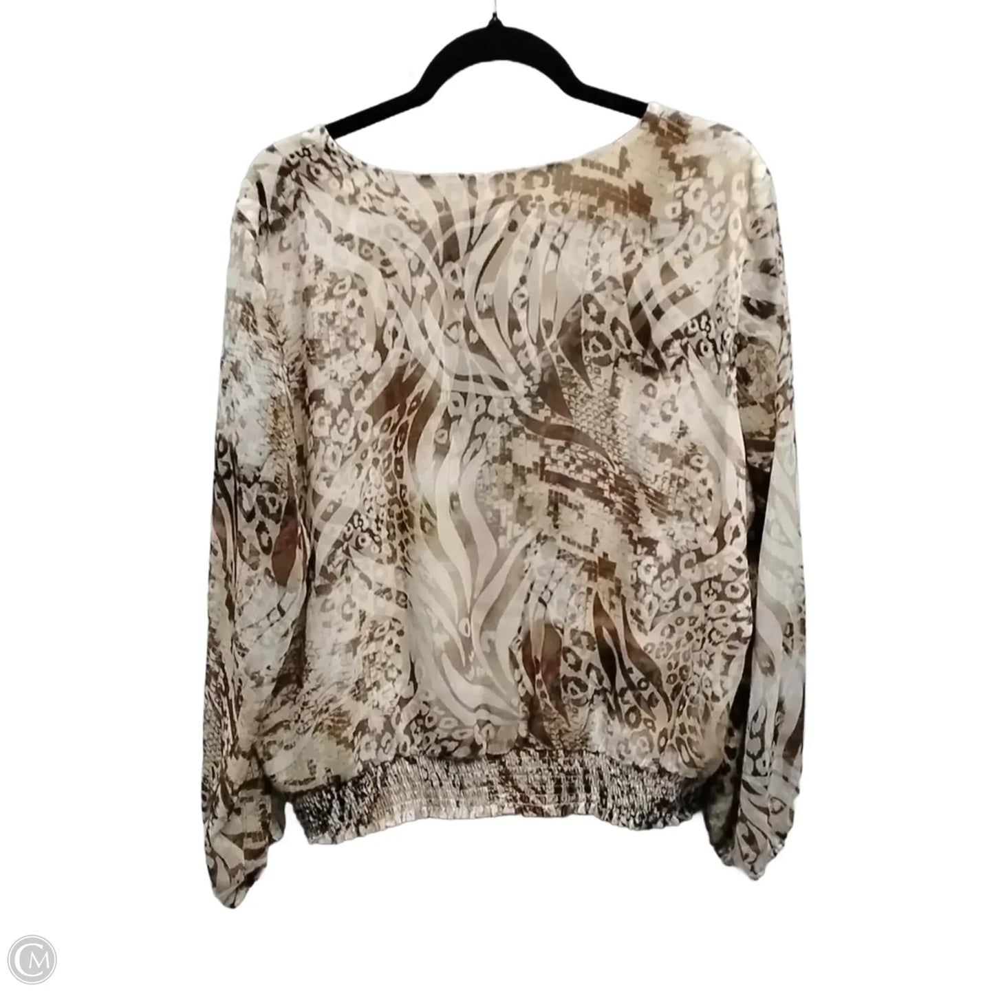 Blouse Long Sleeve By Alfred Dunner In Bronze, Size: Xl