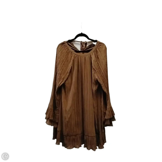 Dress Casual Midi By Time And Tru In Brown, Size: Xl