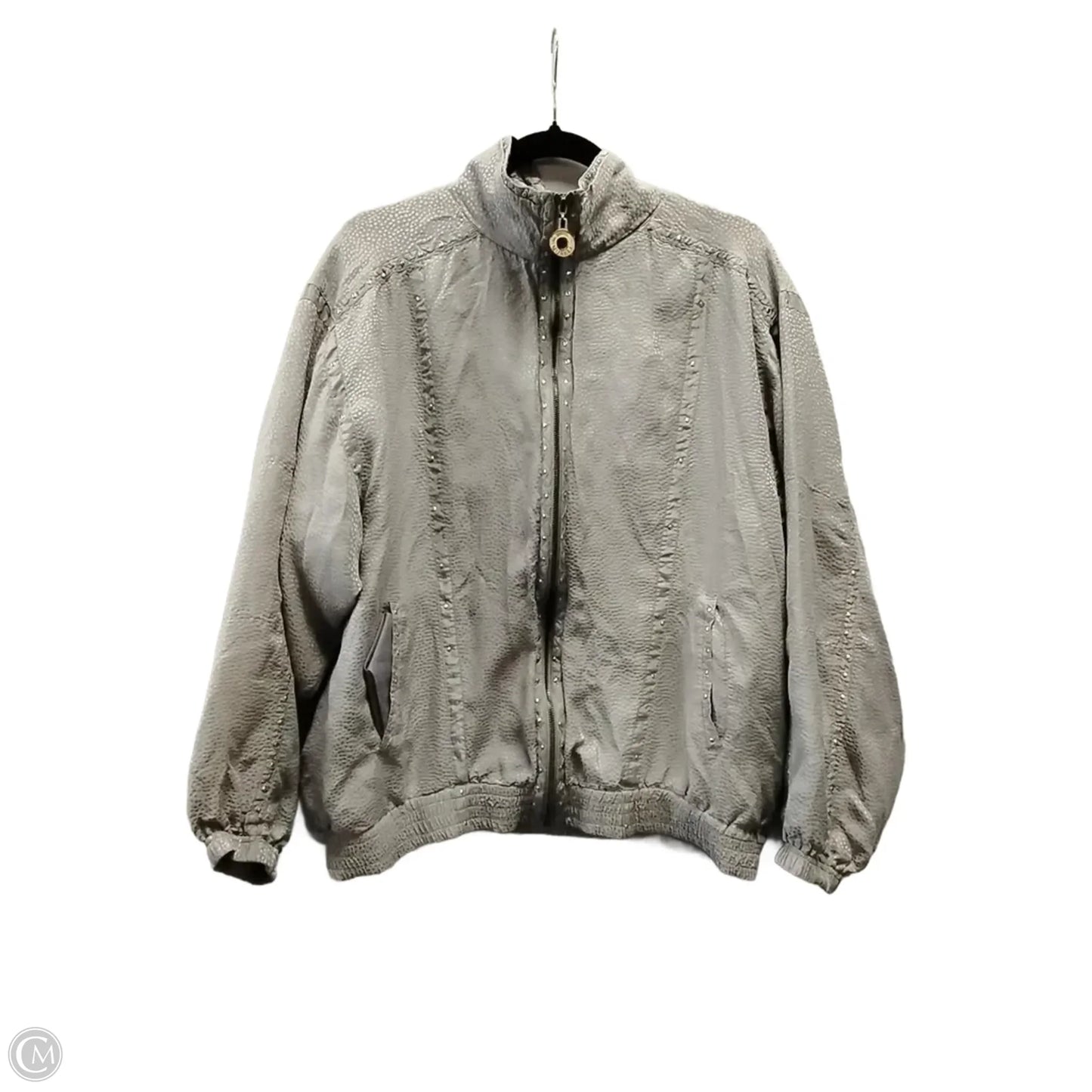 Jacket Shirt By Clothes Mentor In Gold & Grey, Size: L