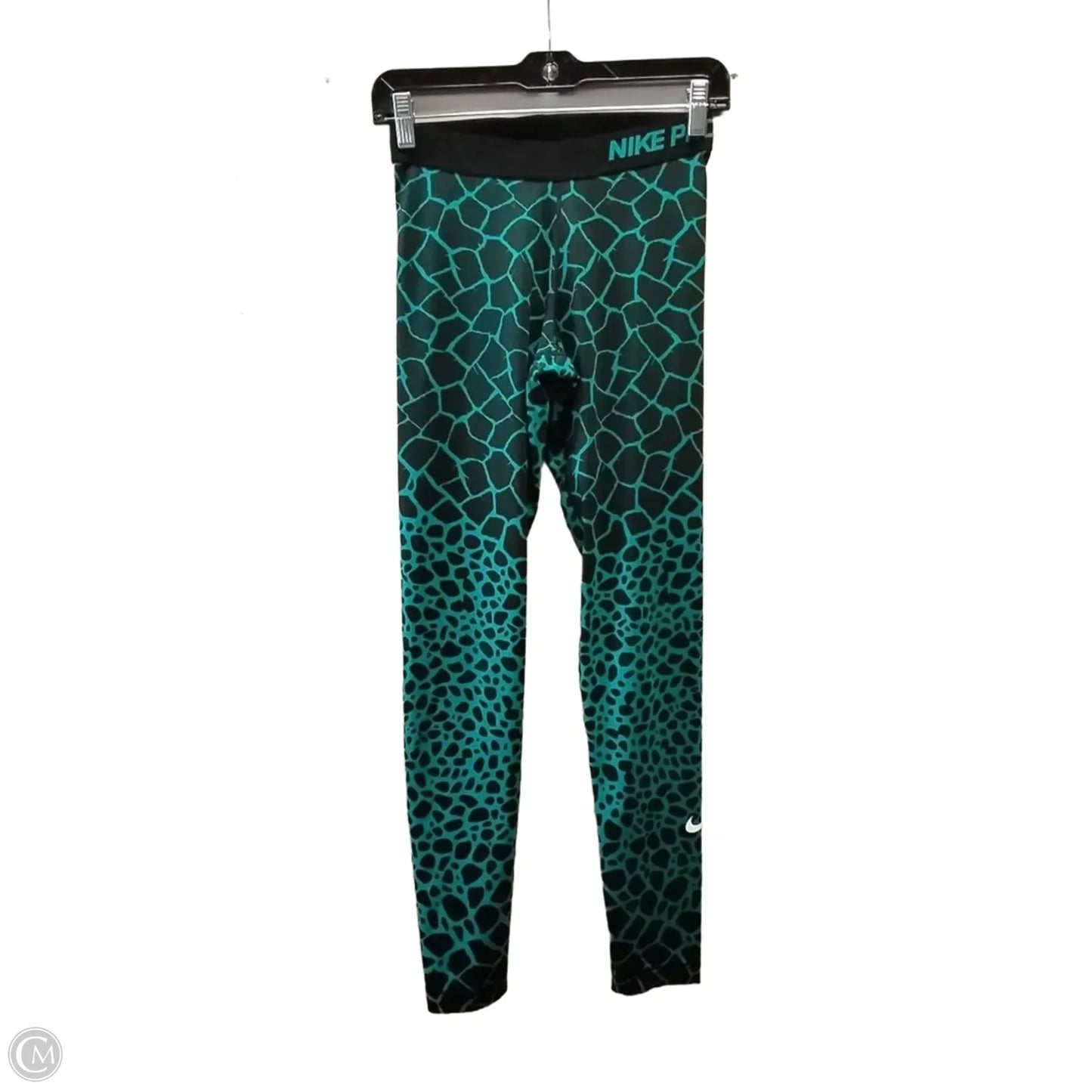 Athletic Leggings By Nike In Black & Blue, Size: M