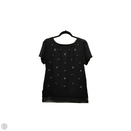 Top Short Sleeve By White House Black Market In Black, Size: S