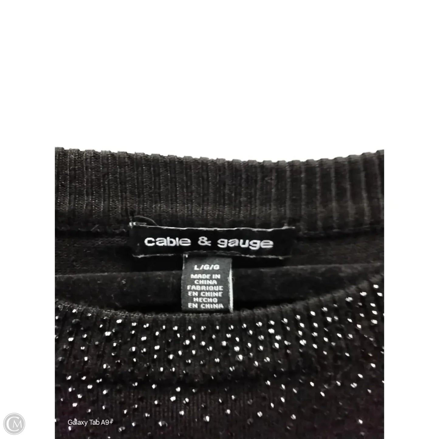 Sweater By Cable And Gauge In Black, Size: L