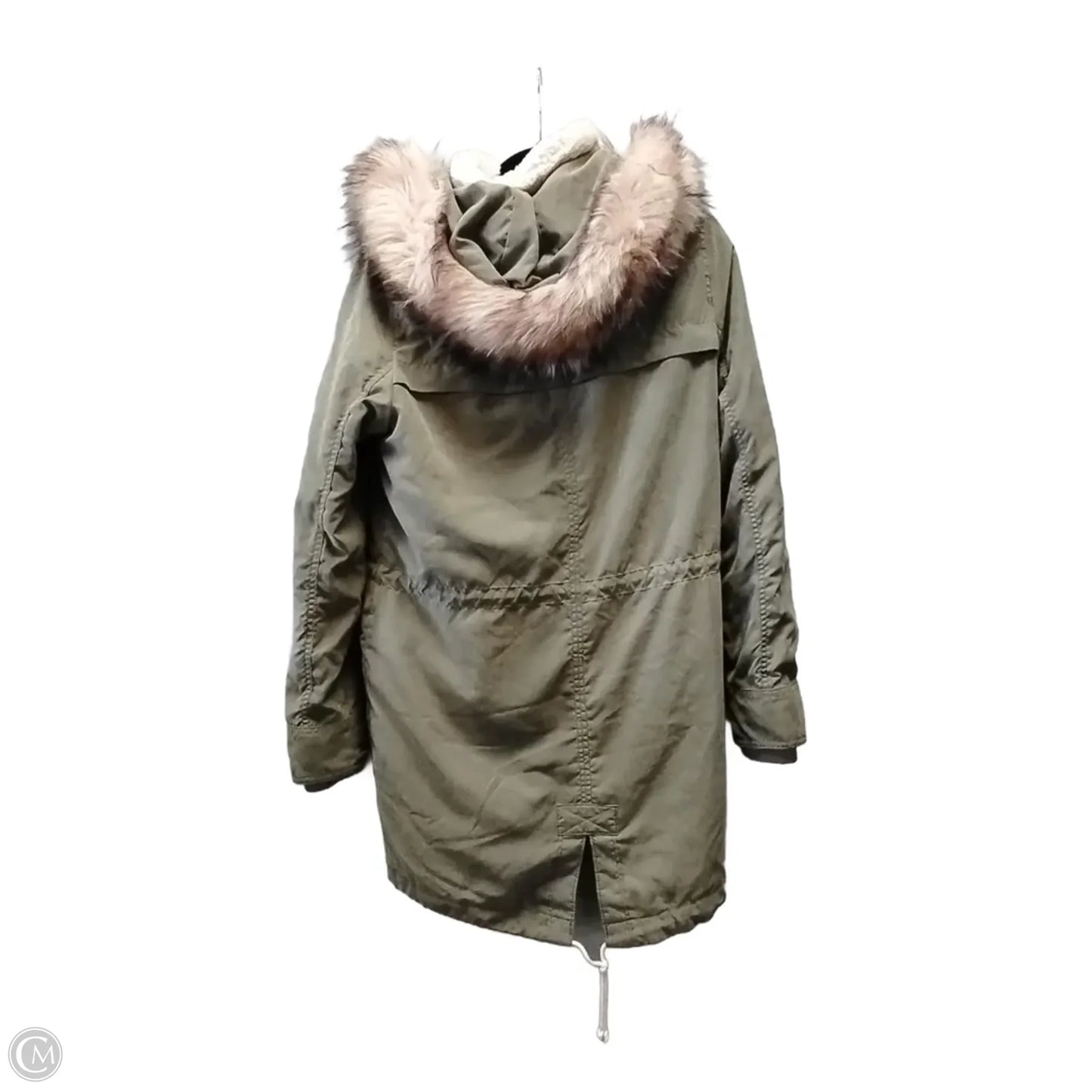 Coat Parka By Abercrombie And Fitch In Green & Tan, Size: M