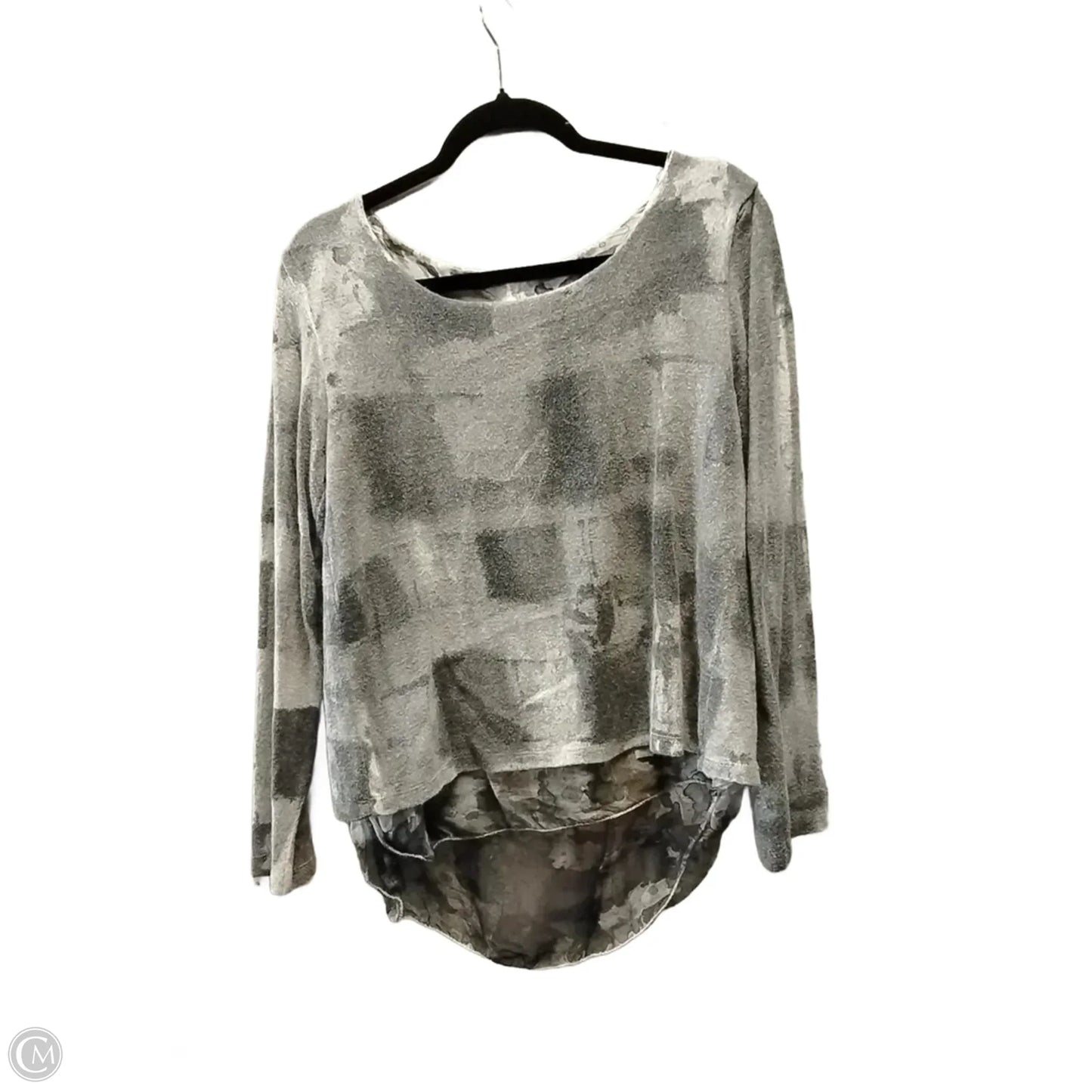 Blouse Long Sleeve By Clothes Mentor In Grey, Size: M