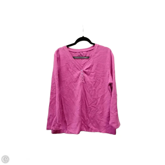 Top Long Sleeve By Bobbie Brooks In Pink, Size: 20