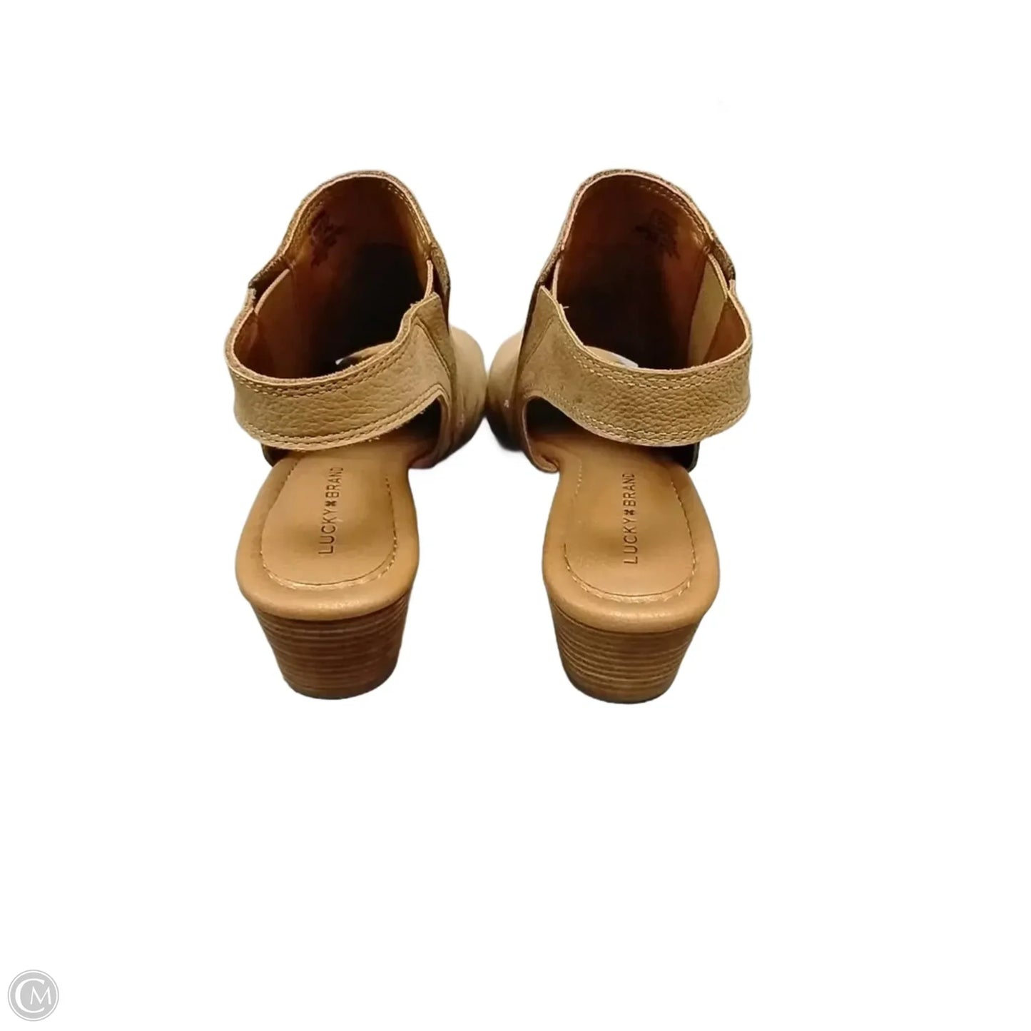Sandals Heels Block By Lucky Brand In Tan, Size: 6.5