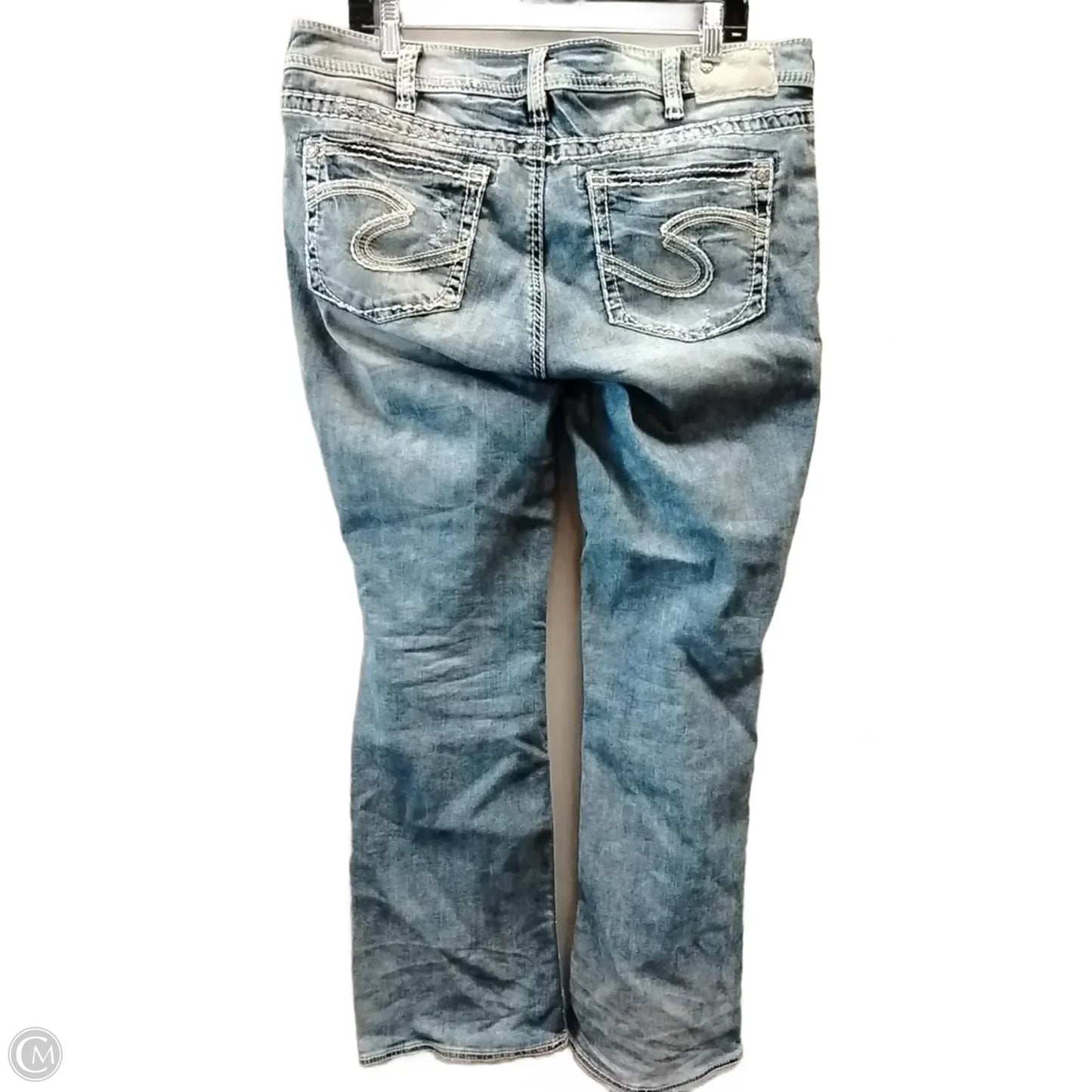 Jeans Boot Cut By Silver In Blue Denim, Size: 16