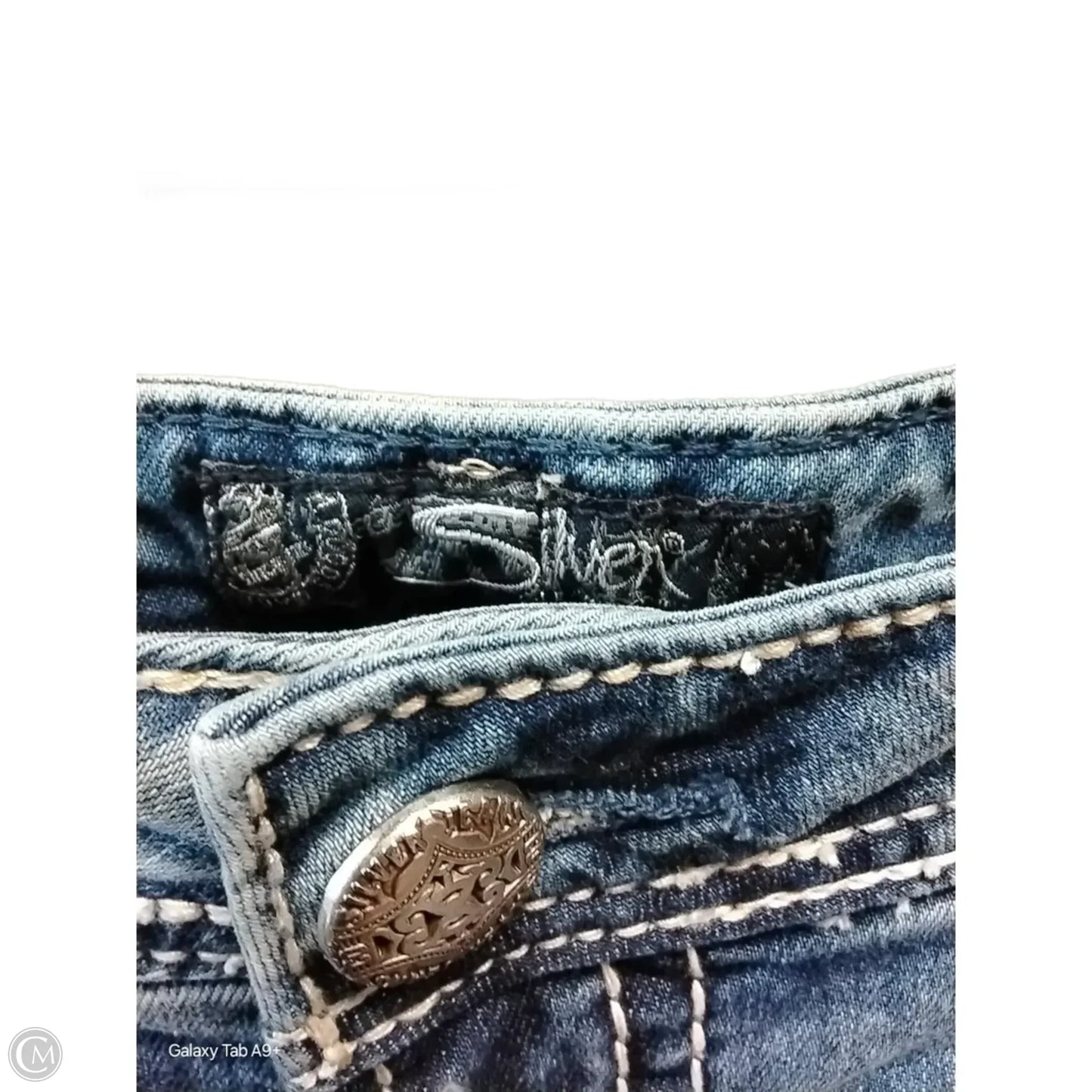 Jeans Boot Cut By Silver In Blue Denim, Size: 16