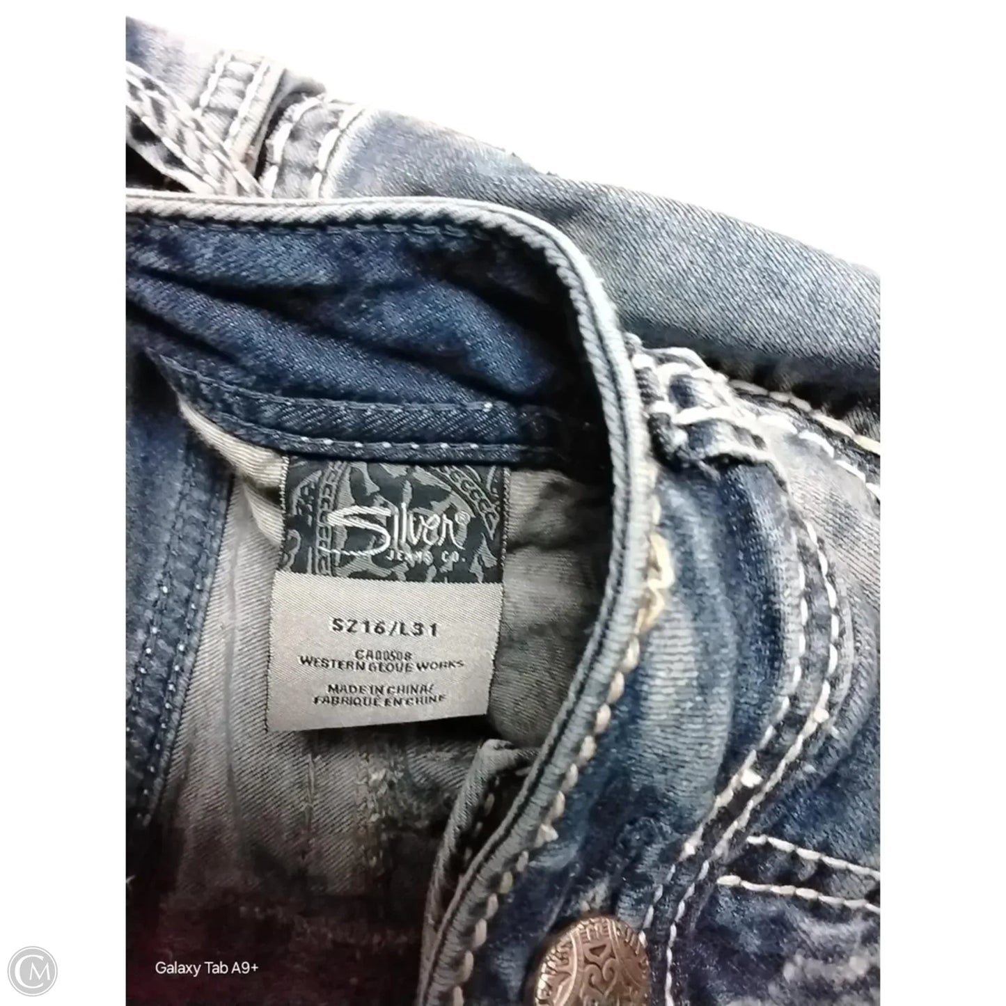 Jeans Boot Cut By Silver In Blue Denim, Size: 16