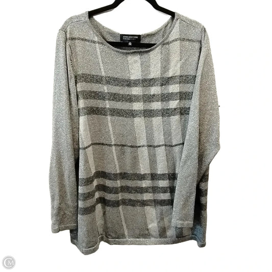 Sweater By Jones New York In Grey, Size: 3x