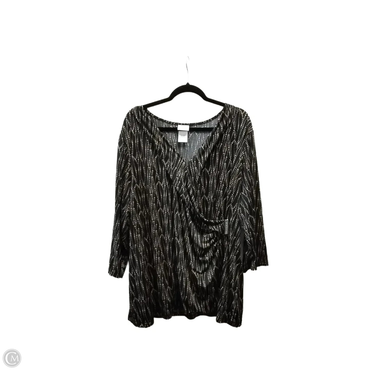 Blouse Long Sleeve By Jaclyn Smith In Black & Brown, Size: 3x