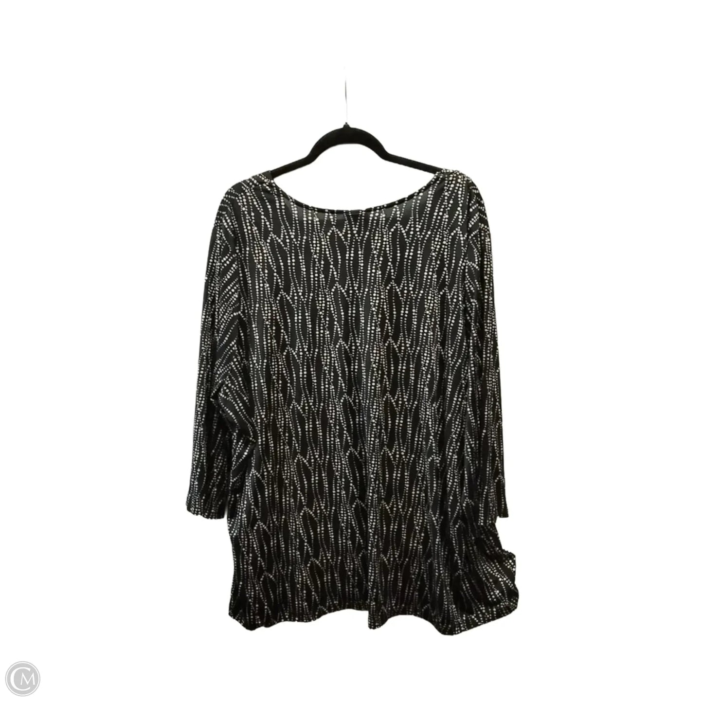 Blouse Long Sleeve By Jaclyn Smith In Black & Brown, Size: 3x