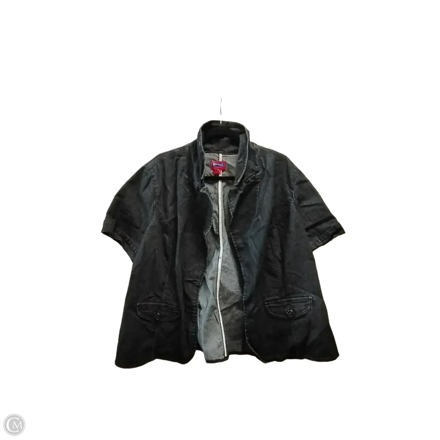 Top Short Sleeve By Westport In Blue Denim, Size: 20