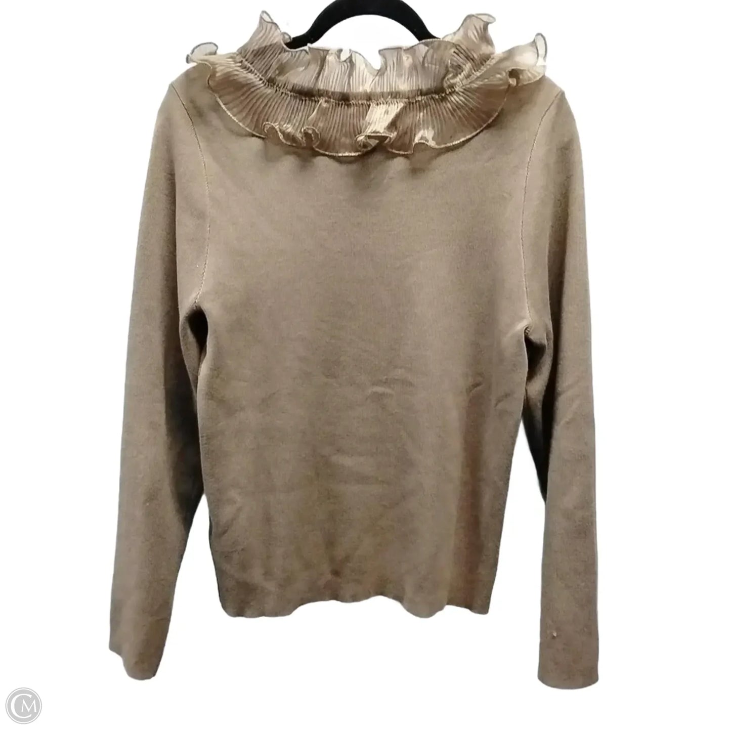 Blouse Long Sleeve By Cato In Brown, Size: Xl