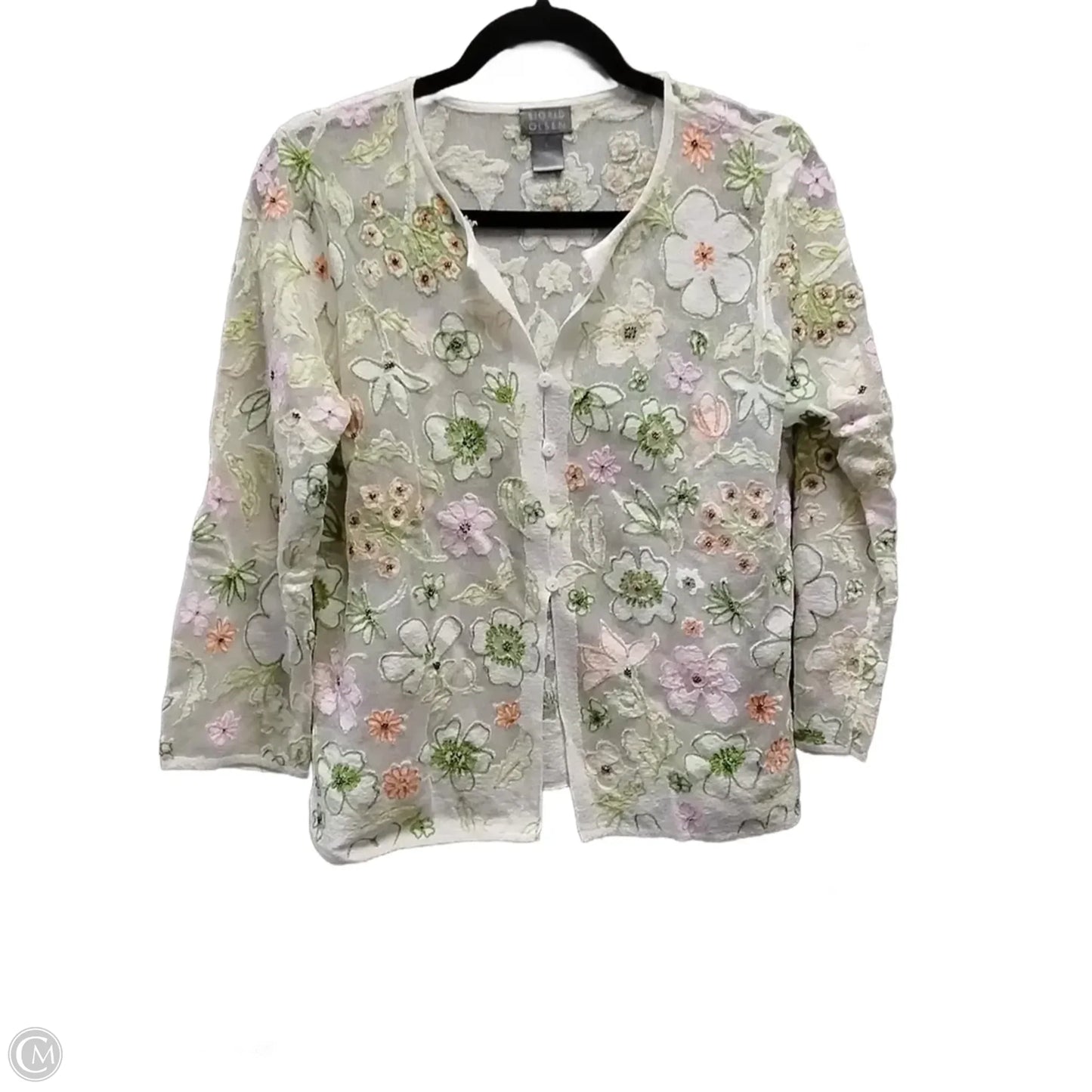 Cardigan By Sigrid Olsen In Floral Print, Size: L