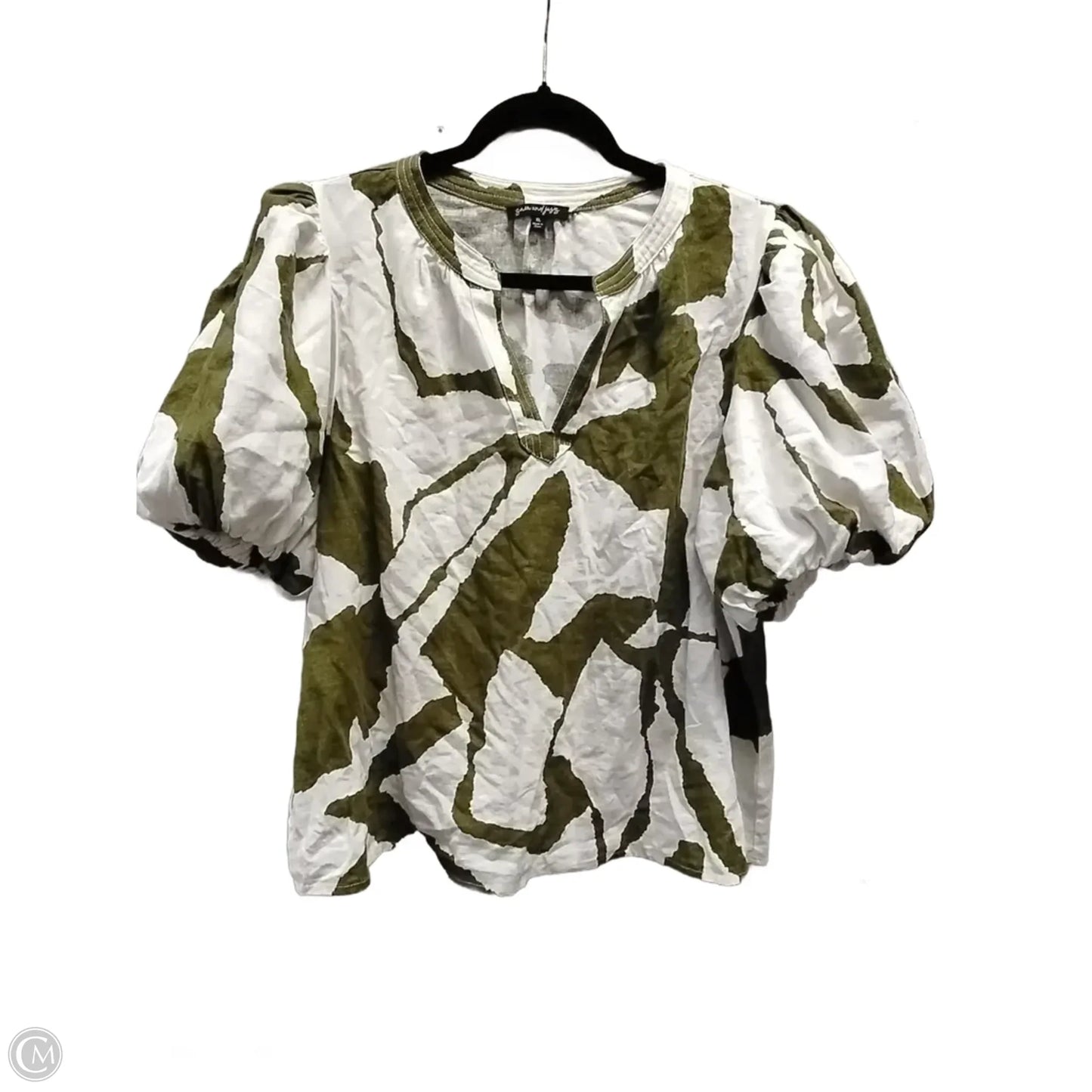 Blouse Short Sleeve By Clothes Mentor In Green, Size: Xl