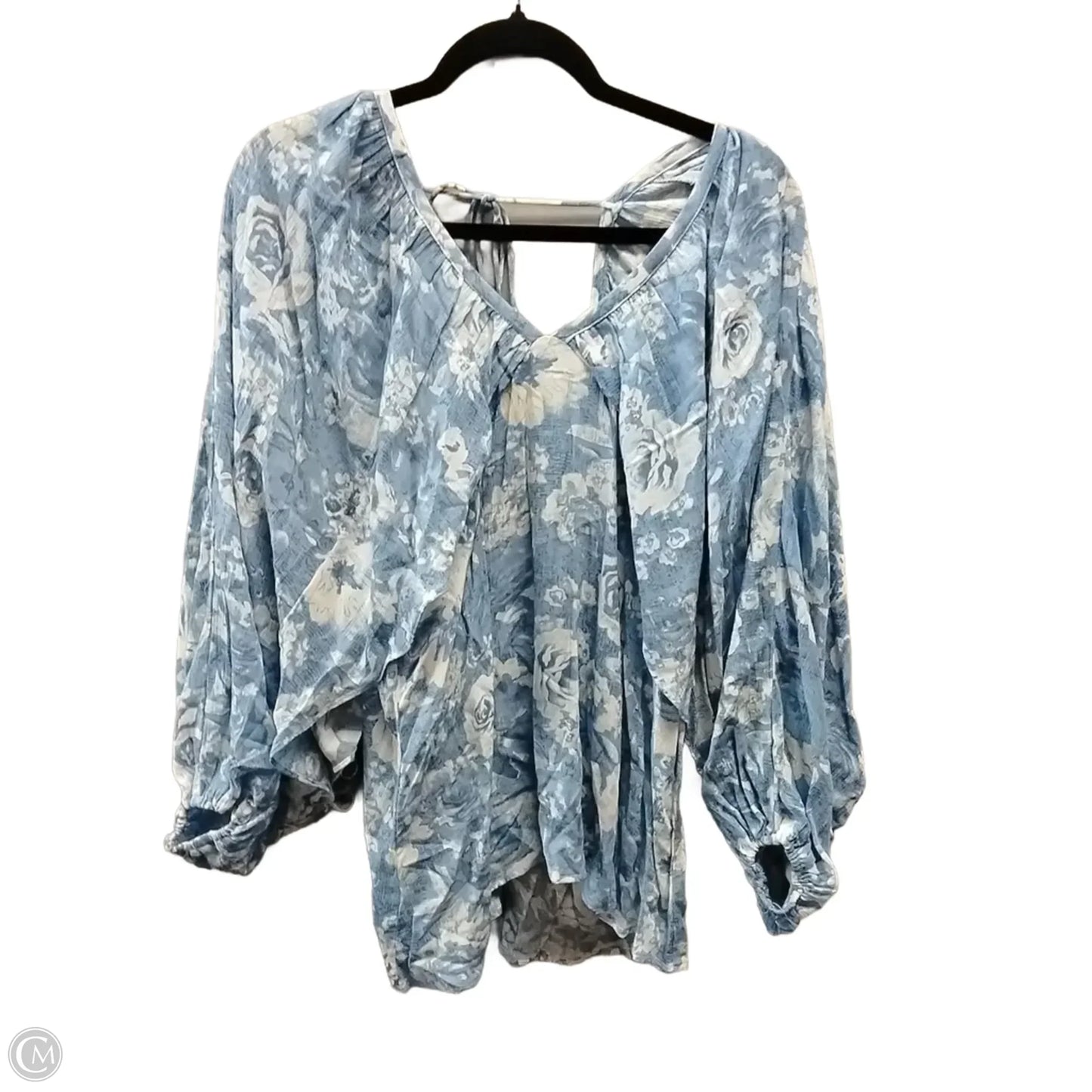 Blouse Long Sleeve By Daytrip In Blue, Size: M