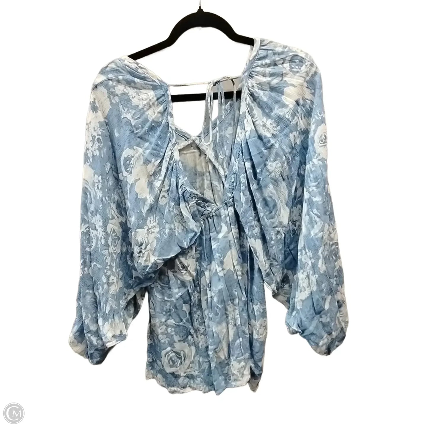 Blouse Long Sleeve By Daytrip In Blue, Size: M