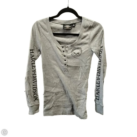 Top Long Sleeve By Harley Davidson In Grey, Size: M