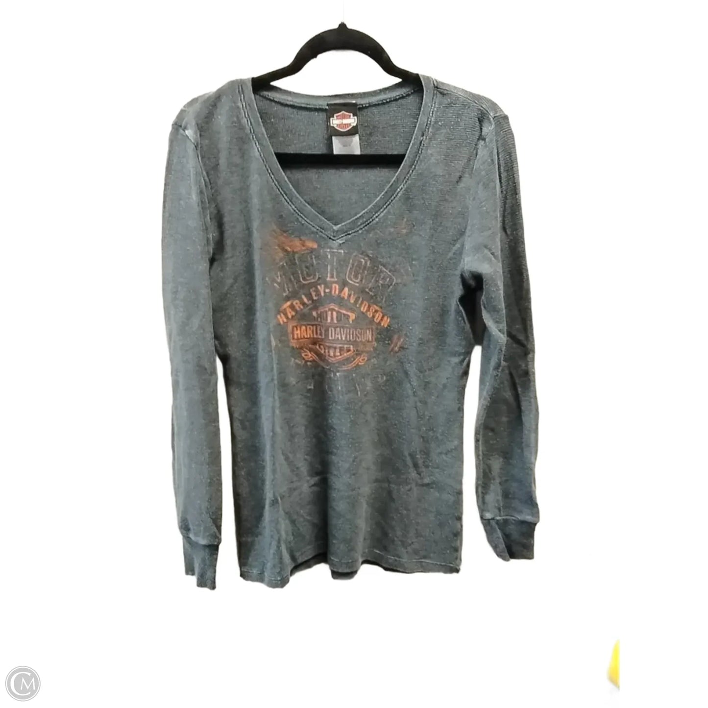 Top Long Sleeve By Harley Davidson In Grey, Size: M