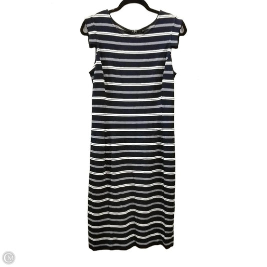 Dress Casual Midi By Ann Taylor In Striped Pattern, Size: 8