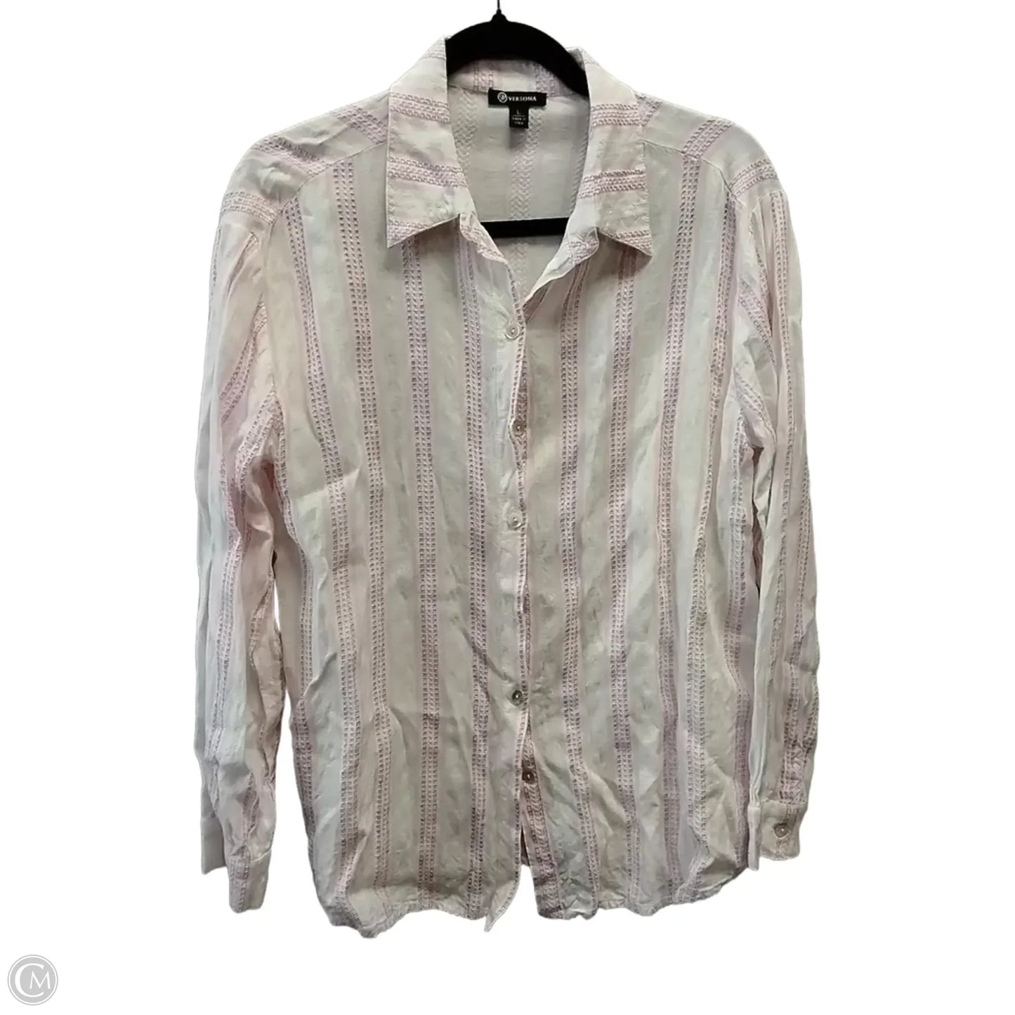 Top Long Sleeve By Versona In Pink & Purple, Size: L