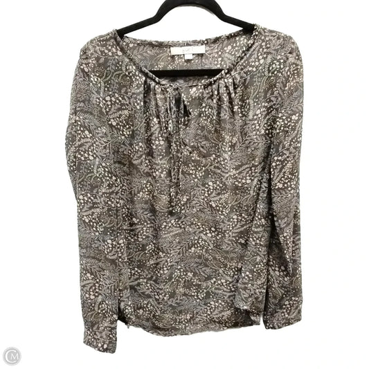 Blouse Long Sleeve By Loft In Floral Print, Size: M