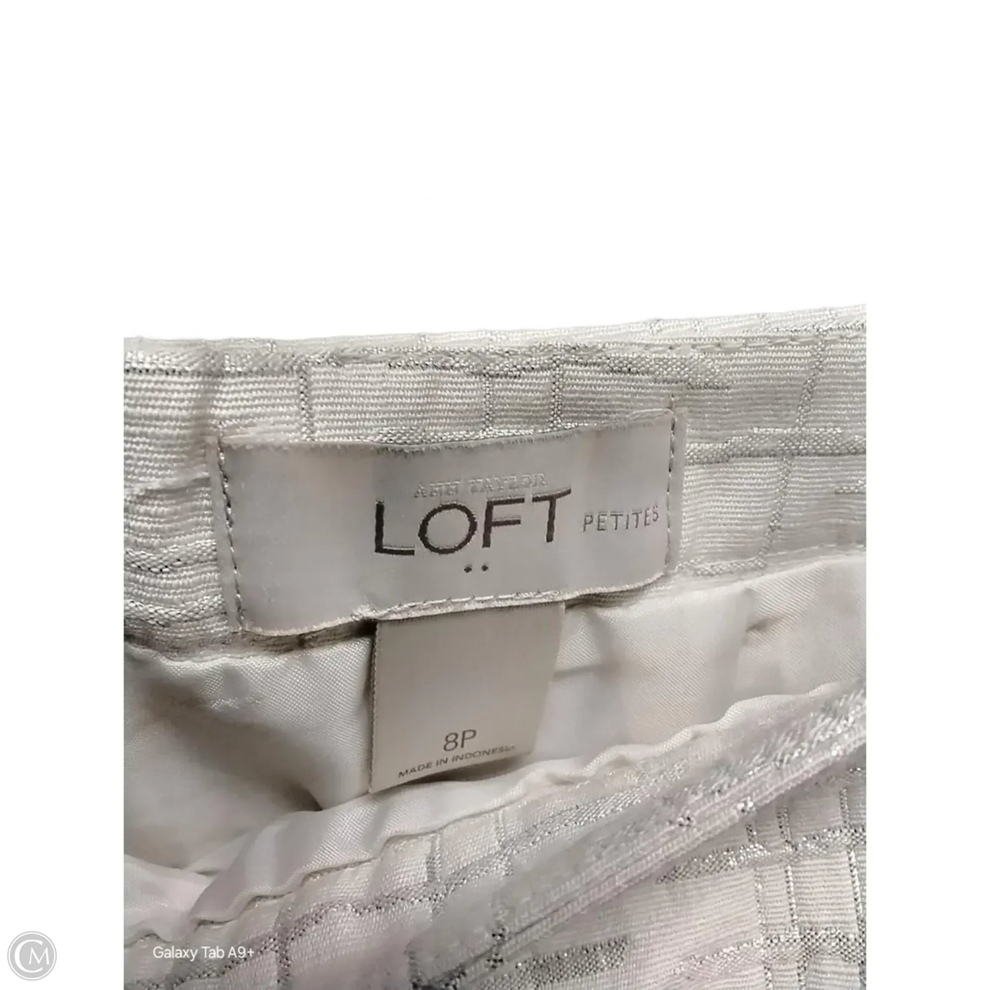 Skirt Midi By Loft In Gold & White, Size: 8