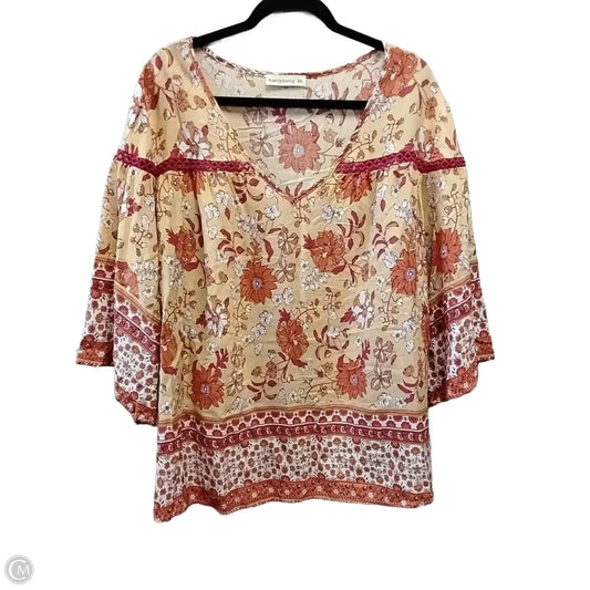 Blouse Long Sleeve By Rusttydustty In Floral Print, Size: 3x