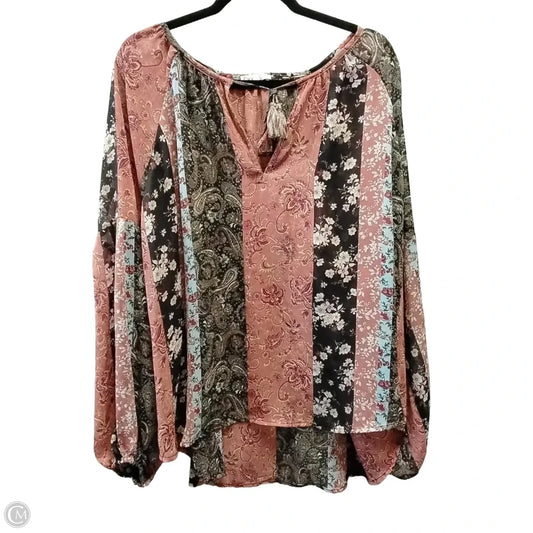 Blouse Long Sleeve By Dex In Multi-colored, Size: 3x