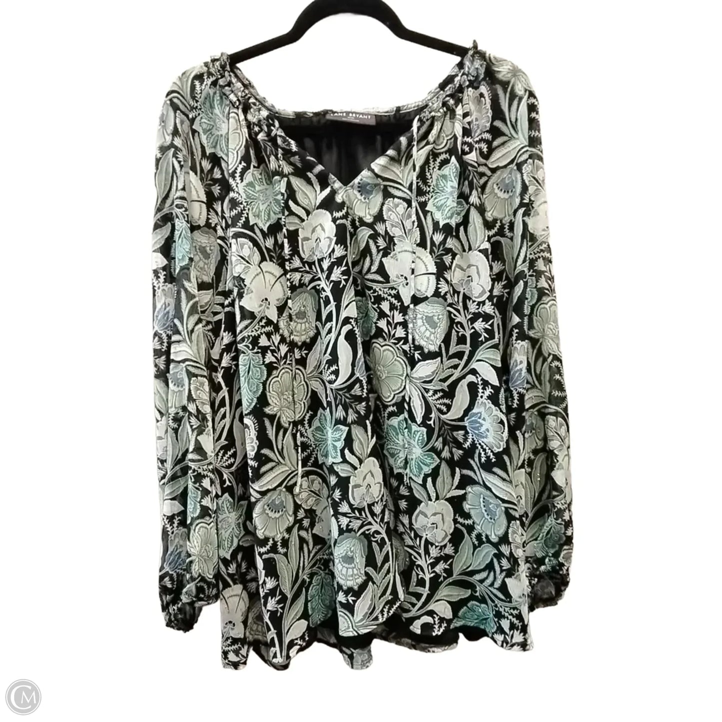 Blouse Long Sleeve By Lane Bryant In Green, Size: 18