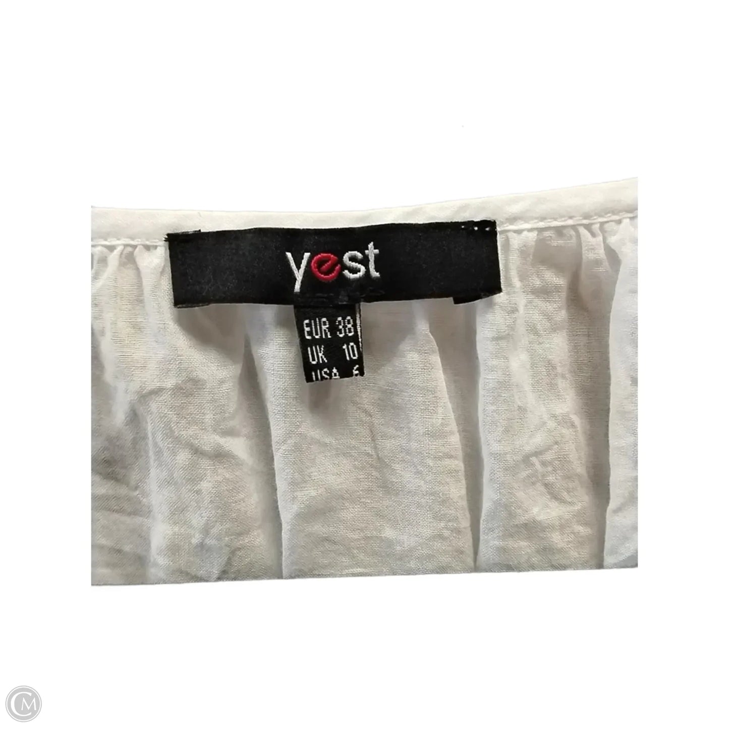 Blouse Long Sleeve By Yest In White, Size: 10
