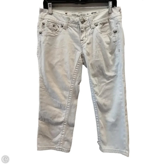 Jeans Cropped By Miss Me In Cream Denim, Size: 28