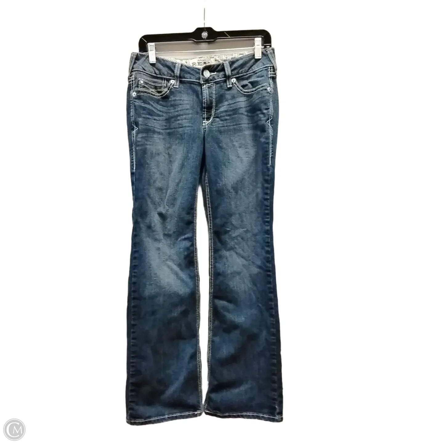 Jeans Boot Cut By Ariat In Blue Denim, Size: 28