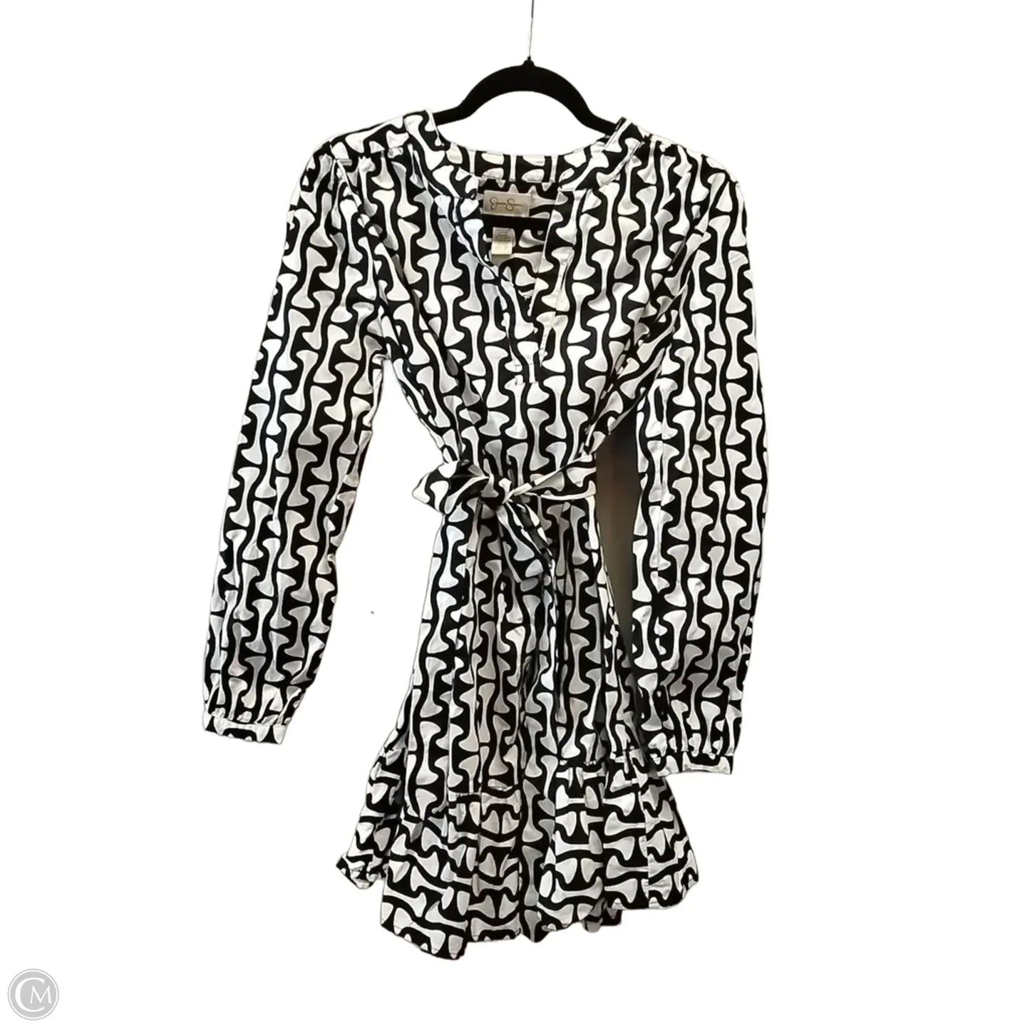 Dress Casual Midi By Jessica Simpson In Black & White, Size: S