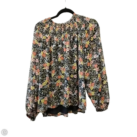 Blouse Long Sleeve By Loft In Floral Print, Size: M