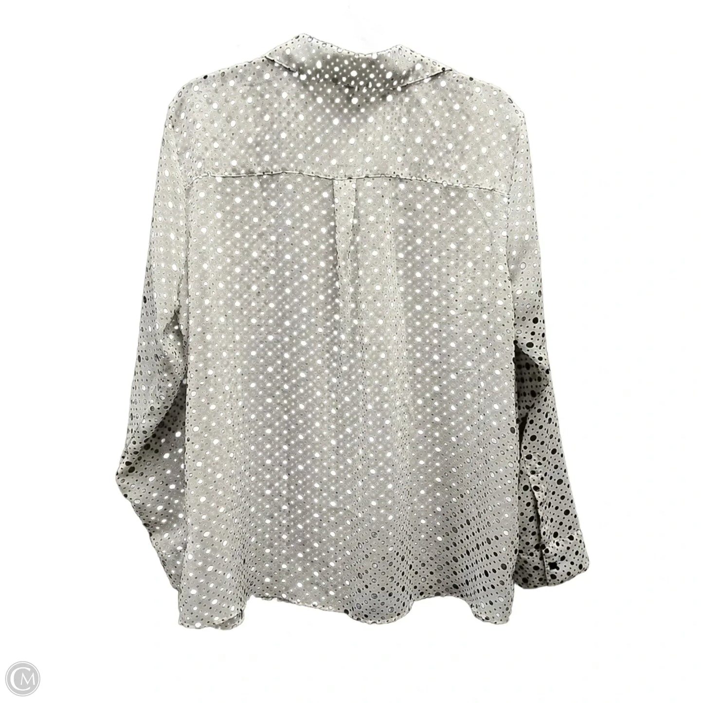 Blouse Long Sleeve By Nicole Miller In Polkadot Pattern, Size: Xl