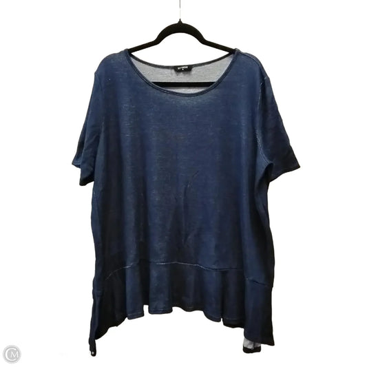 Blouse Short Sleeve By Clothes Mentor In Navy, Size: 3x