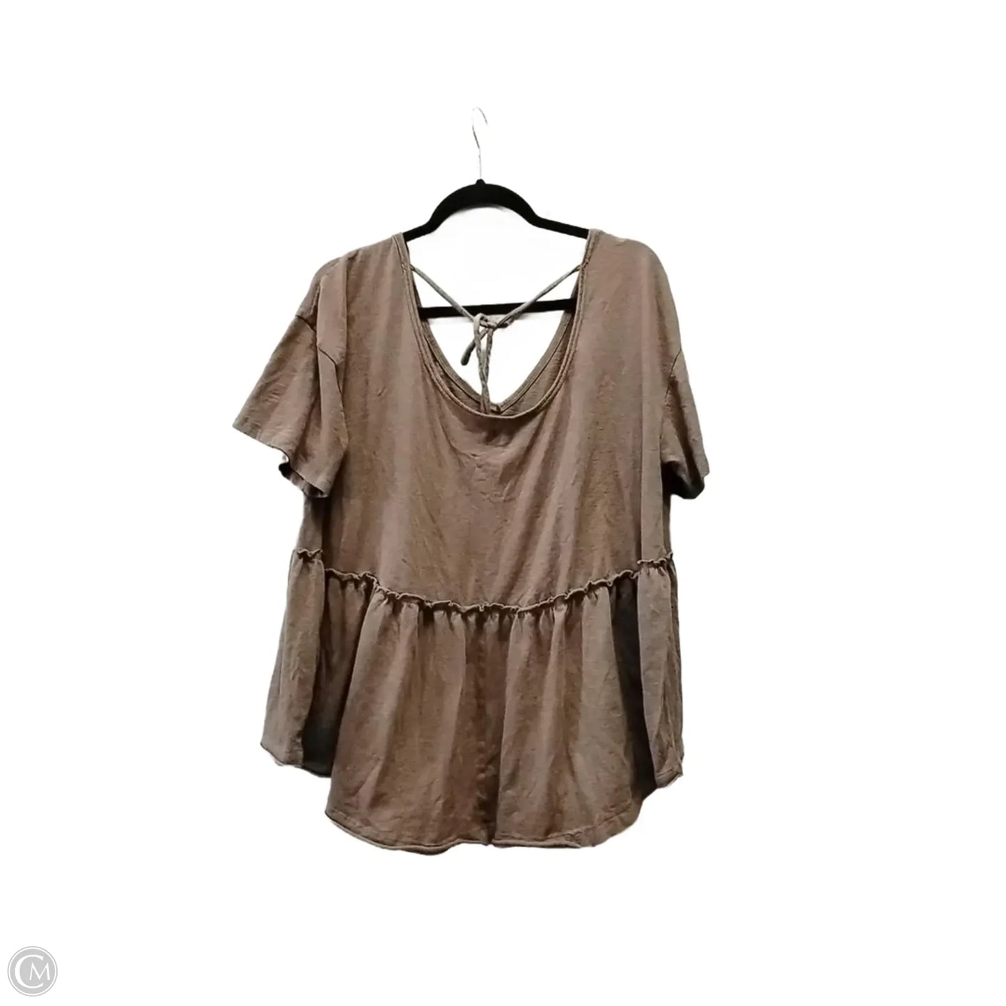 Blouse Short Sleeve By So In Brown, Size: Xl