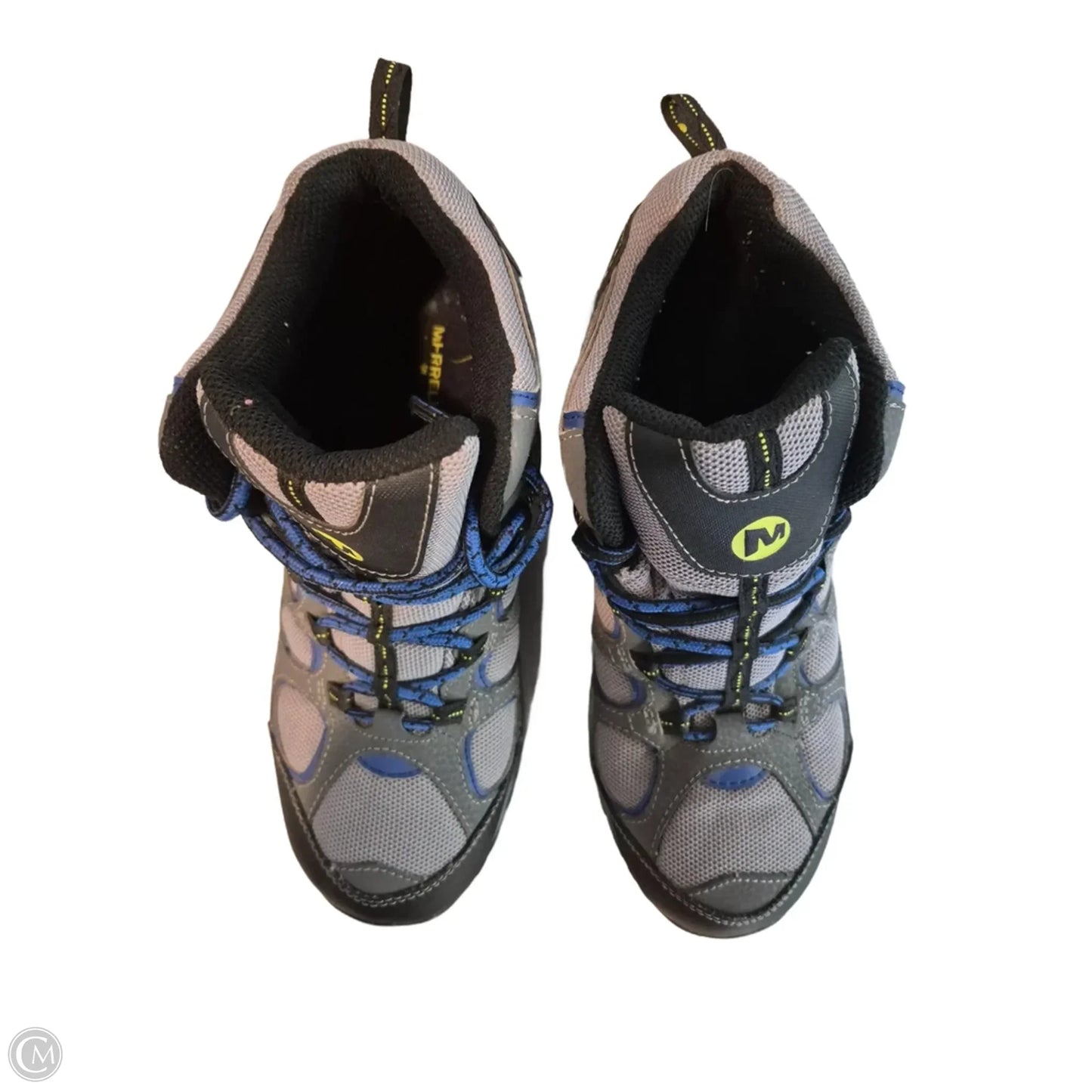 Boots Hiking By Merrell In Blue & Grey, Size: 5