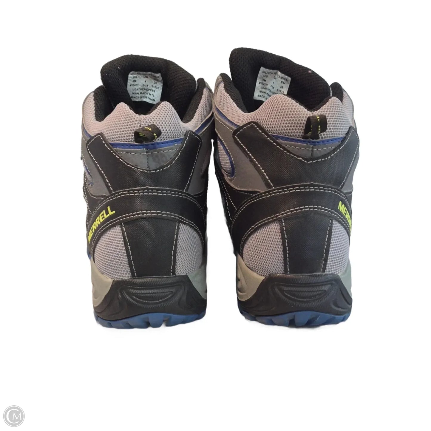 Boots Hiking By Merrell In Blue & Grey, Size: 5