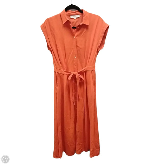 Dress Casual Maxi By Loft In Orange, Size: L