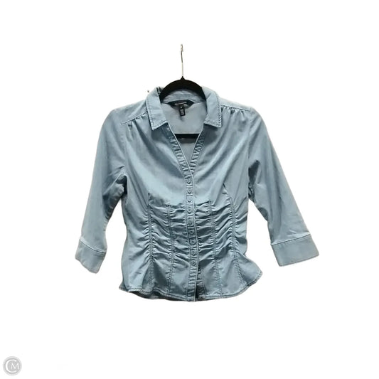 Blouse 3/4 Sleeve By White House Black Market In Blue, Size: 4