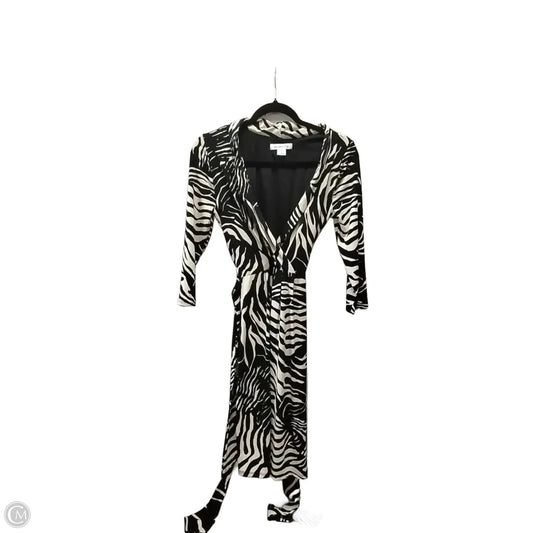 Dress Casual Midi By Liz Claiborne In Black & Tan, Size: S