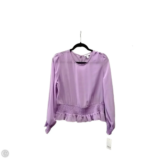 Blouse Long Sleeve By Bar Iii In Purple, Size: L