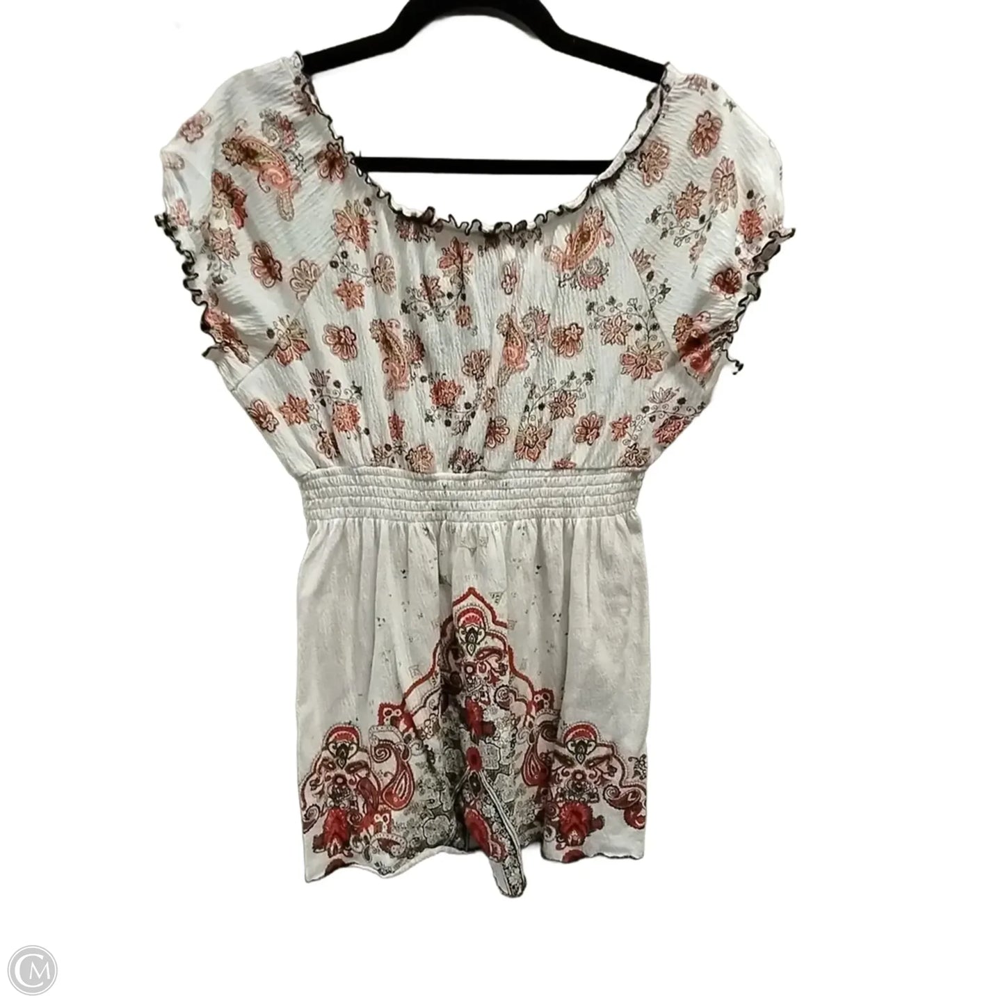 Blouse Short Sleeve By Cato In Floral Print, Size: M